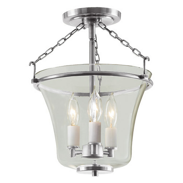 JVI Designs - 1182-17 - Three Light Semi Flush Mount - Greenwich - Pewter