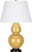 Robert Abbey - SU21X - One Light Table Lamp - Double Gourd - Sunset Yellow Glazed Ceramic w/ Deep Patina Bronzeed