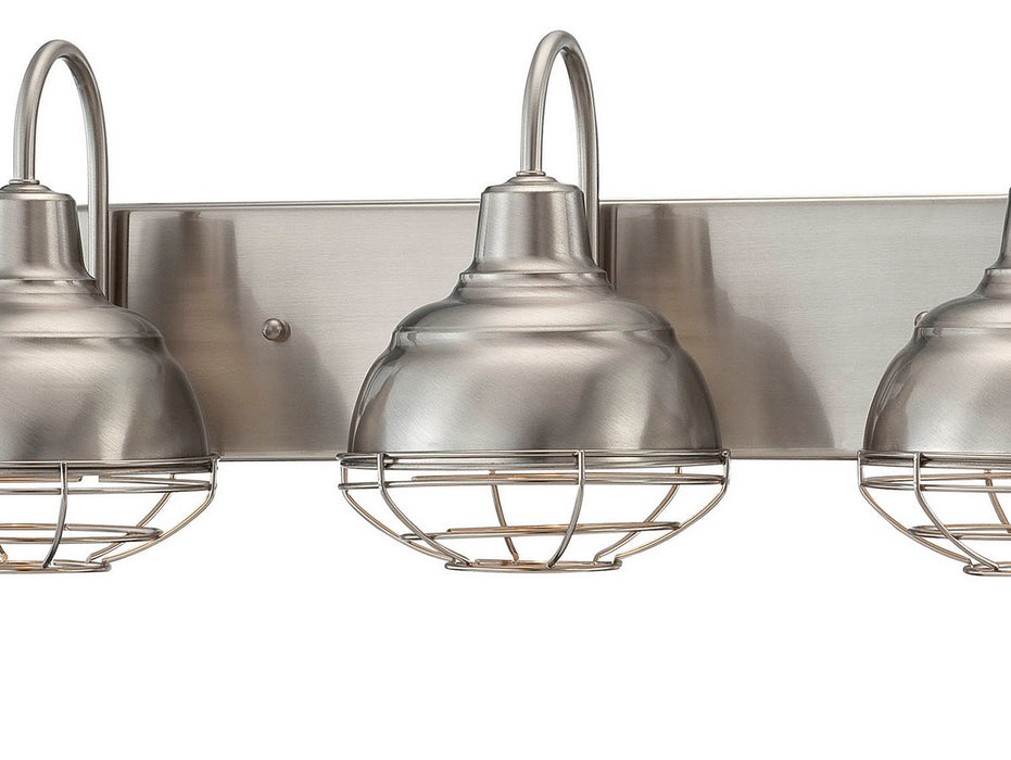 Three Light Vanity from the Neo-Industrial collection in Satin Nickel finish