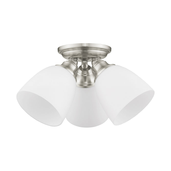 Three Light Ceiling Mount from the Somerville collection in Brushed Nickel finish