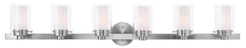 Livex Lighting - 15456-91 - Six Light Bath Vanity - Manhattan - Brushed Nickel