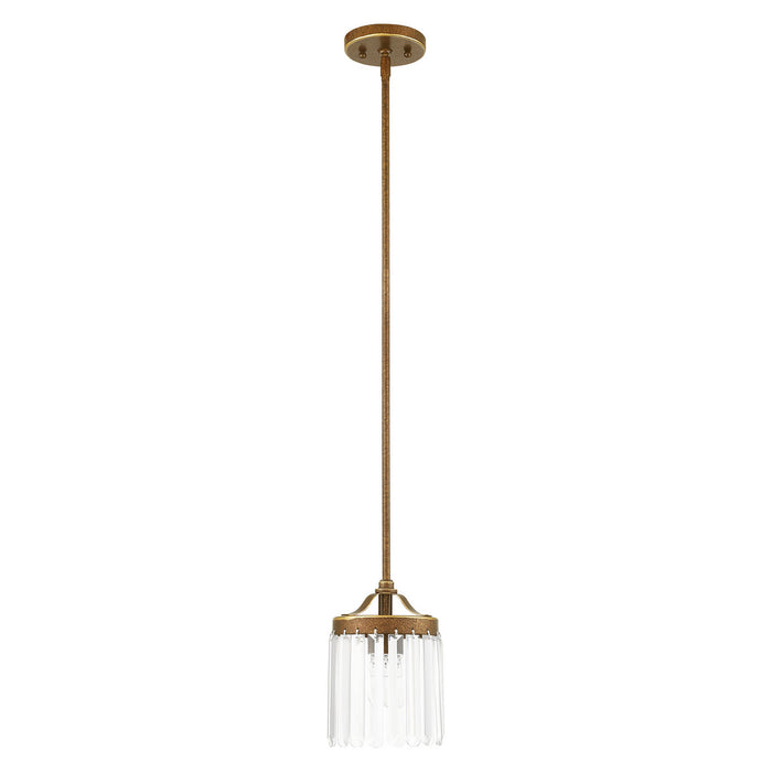 One Light Mini Pendant from the Ashton collection in Hand Painted Palacial Bronze finish