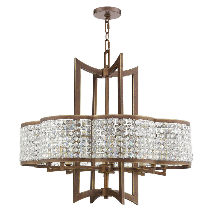 Eight Light Chandelier from the Grammercy collection in Hand Painted Palacial Bronze finish