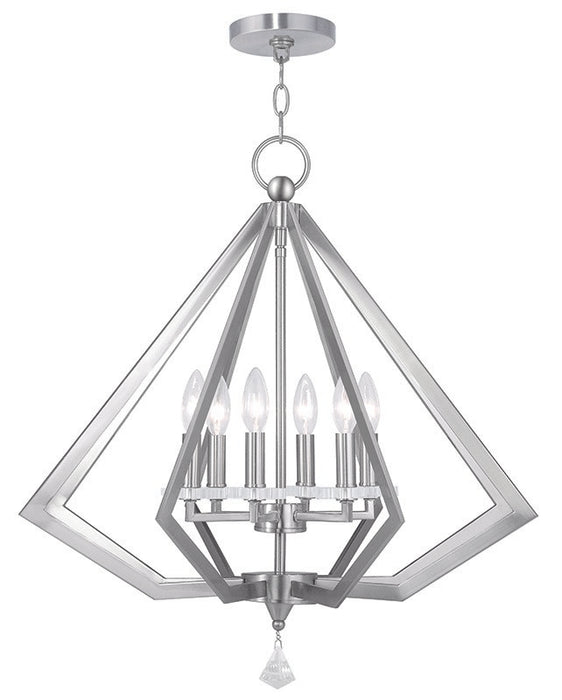 Livex Lighting - 50666-91 - Six Light Chandelier - Diamond - Brushed Nickel