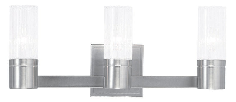 Livex Lighting - 50683-91 - Three Light Bath Vanity - Midtown - Brushed Nickel