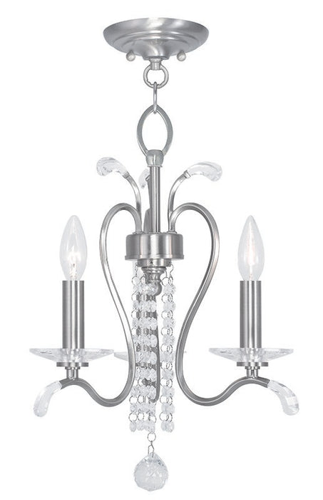 Livex Lighting - 51003-91 - Three Light Mini Chandelier/Ceiling Mount - Serafina - Brushed Nickel