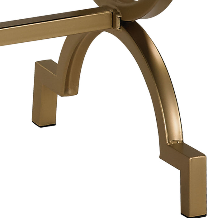 Bench from the Gold Cane collection in Gold, Metallic Cream, Metallic Cream finish