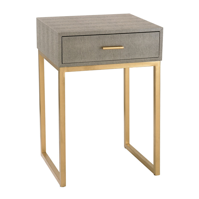 ELK Home - 180-010 - Side Table - Accent Table - Gold, Grey Faux Shagreen, Grey Faux Shagreen