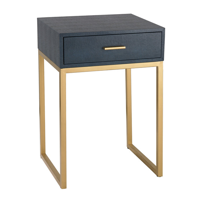 ELK Home - 180-011 - Side Table - Accent Table - Gold, Navy Faux Shagreen, Navy Faux Shagreen