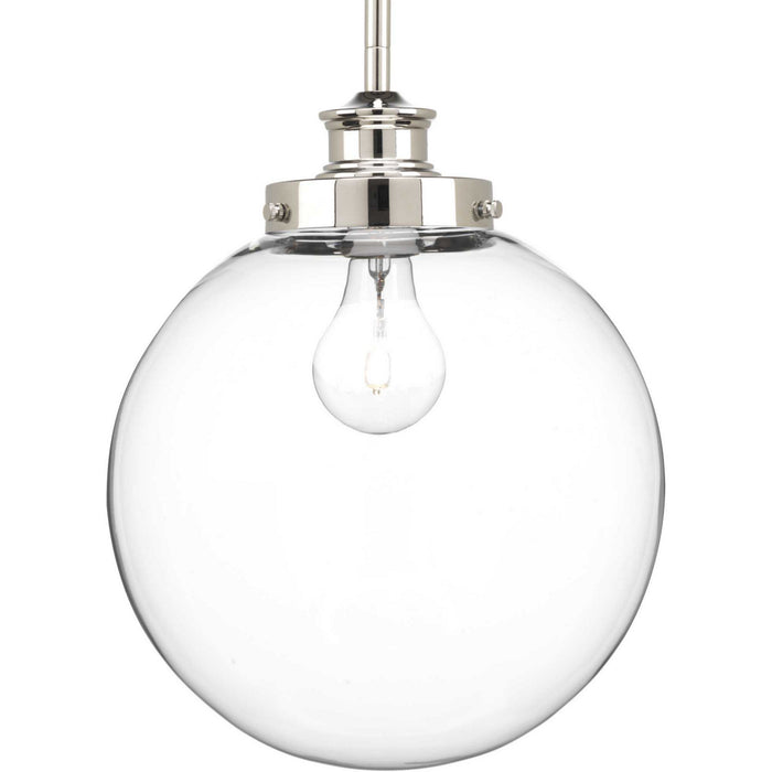 One Light Pendant from the Penn collection in Polished Nickel finish