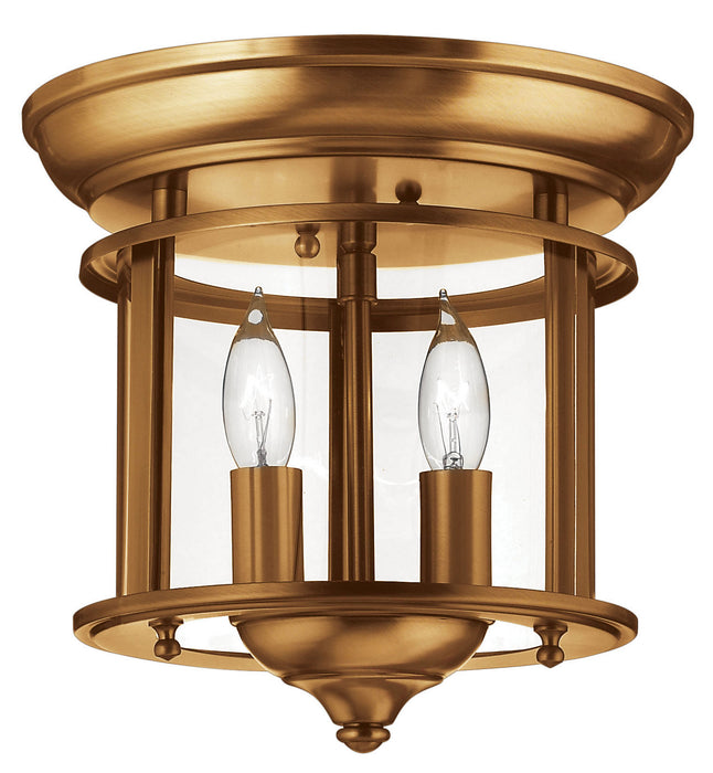 Hinkley - 3472HR - Two Light Flush Mount - Gentry - Heirloom Brass