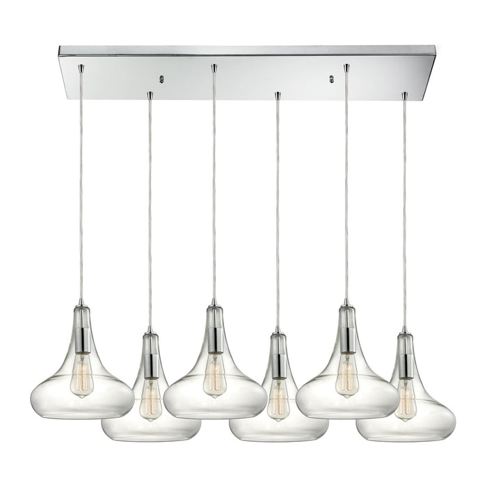 ELK Home - 10422/6RC - Six Light Pendant - Orbital - Polished Chrome