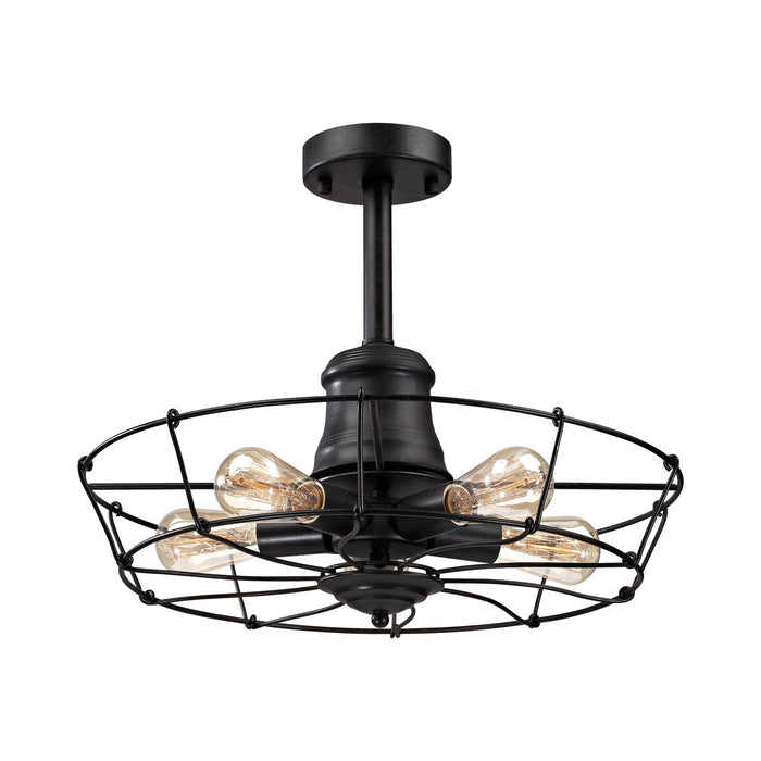 ELK Home - 14259/5 - Five Light Semi Flush Mount - Glendora - Wrought Iron Black