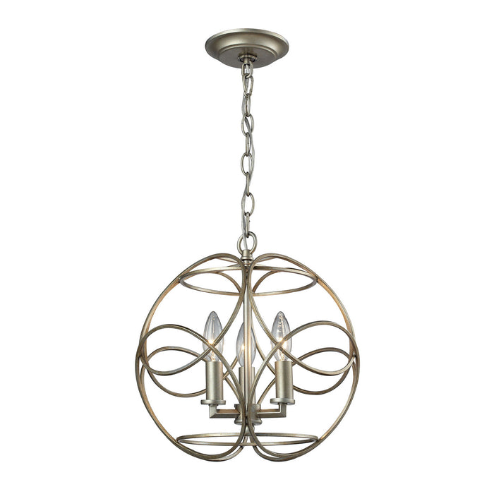 ELK Home - 31801/3 - Three Light Pendant - Chandette - Aged Silver