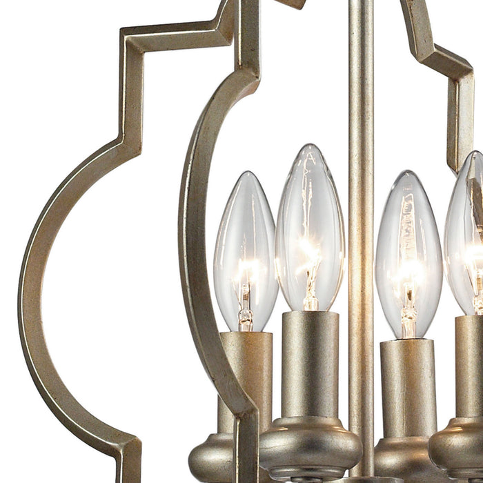 Four Light Chandelier from the Chandette collection in Aged Silver finish