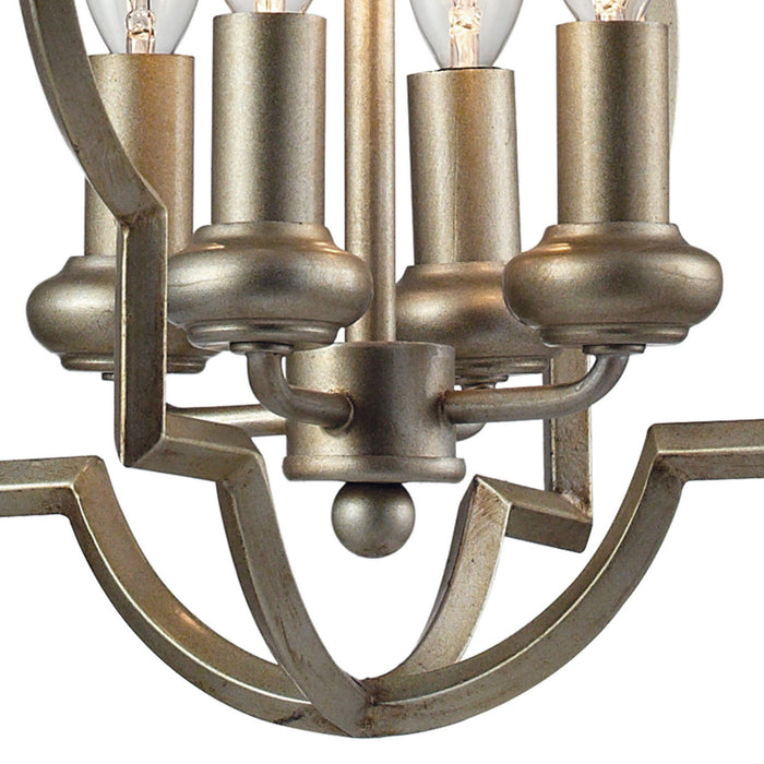 Four Light Chandelier from the Chandette collection in Aged Silver finish