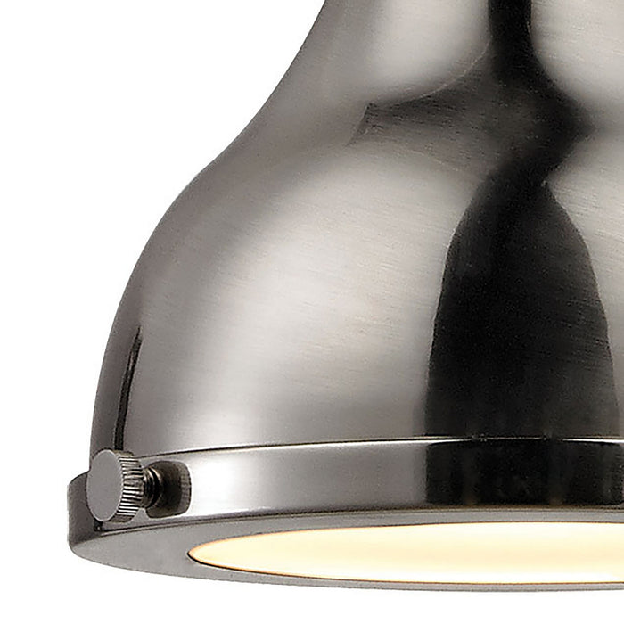 One Light Mini Pendant from the Rutherford collection in Brushed Nickel finish