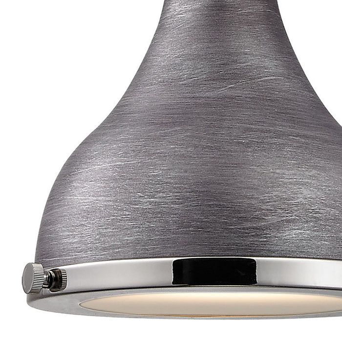 One Light Mini Pendant from the Rutherford collection in Polished Nickel finish