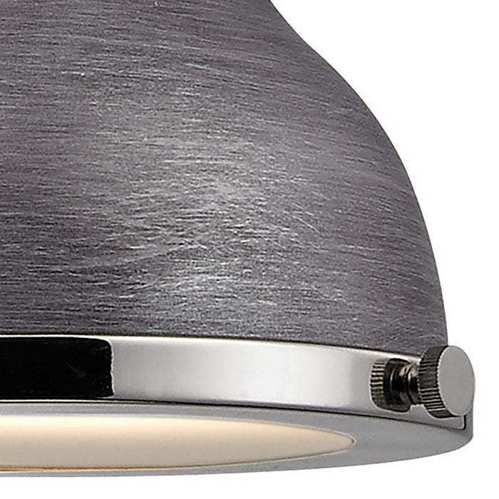 One Light Mini Pendant from the Rutherford collection in Polished Nickel finish