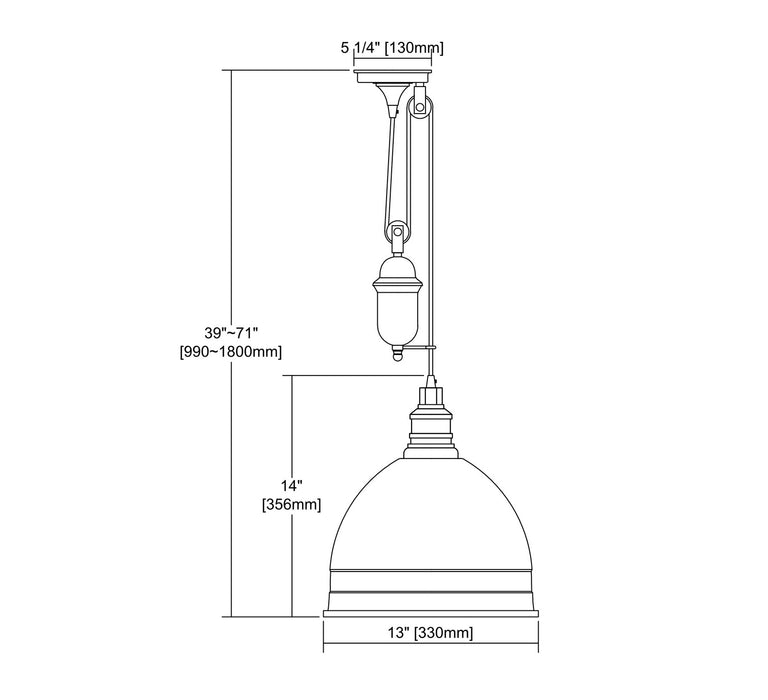 One Light Mini Pendant from the Carolton collection in Polished Nickel finish