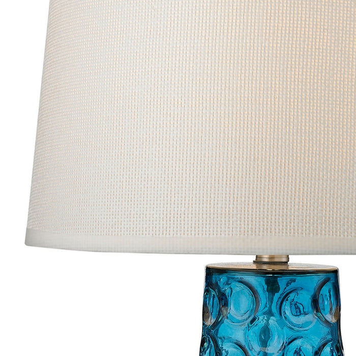 LED Table Lamp from the Hammered Glass collection in Blue finish