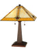 Meyda Tiffany - 138110 - Two Light Table Lamp - Diamond Mission - Mahogany Bronze