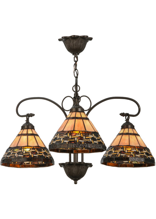 Meyda Tiffany - 147729 - Three Light Chandelier - Ilona - Custom,Mahogany Bronze