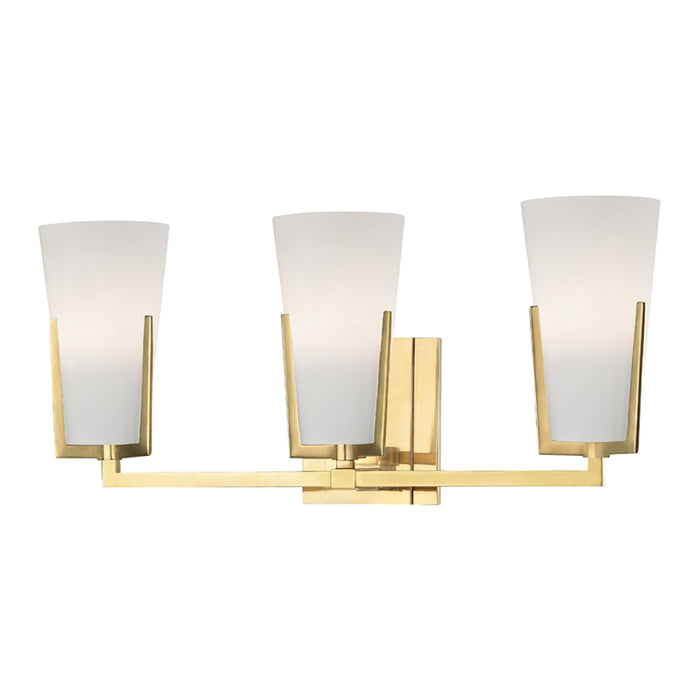 Hudson Valley - 1803-AGB - Three Light Bath Bracket - Upton - Aged Brass