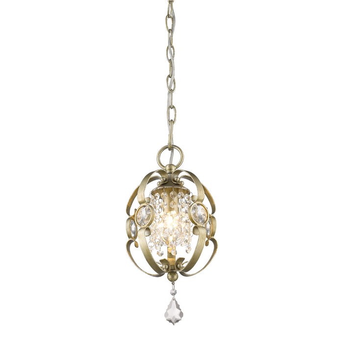 One Light Mini Pendant from the Ella collection in White Gold finish
