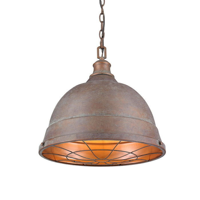 Two Light Pendant from the Bartlett collection in Copper Patina finish