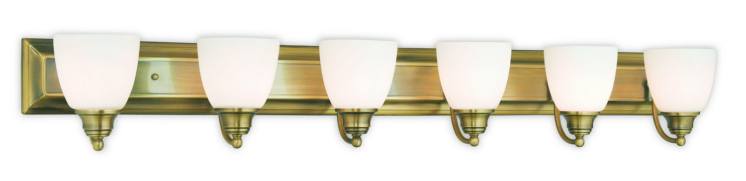 Livex Lighting - 10506-01 - Six Light Bath Vanity - Springfield - Antique Brass