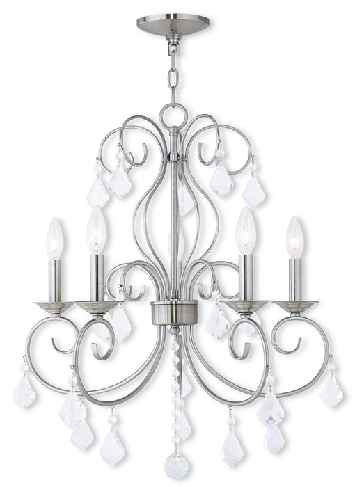 Livex Lighting - 50765-91 - Five Light Chandelier - Donatella - Brushed Nickel