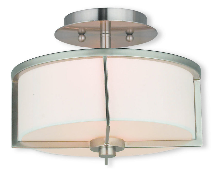 Livex Lighting - 51072-91 - Two Light Ceiling Mount - Wesley - Brushed Nickel