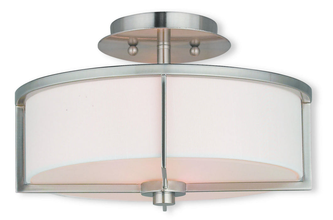 Livex Lighting - 51073-91 - Two Light Ceiling Mount - Wesley - Brushed Nickel