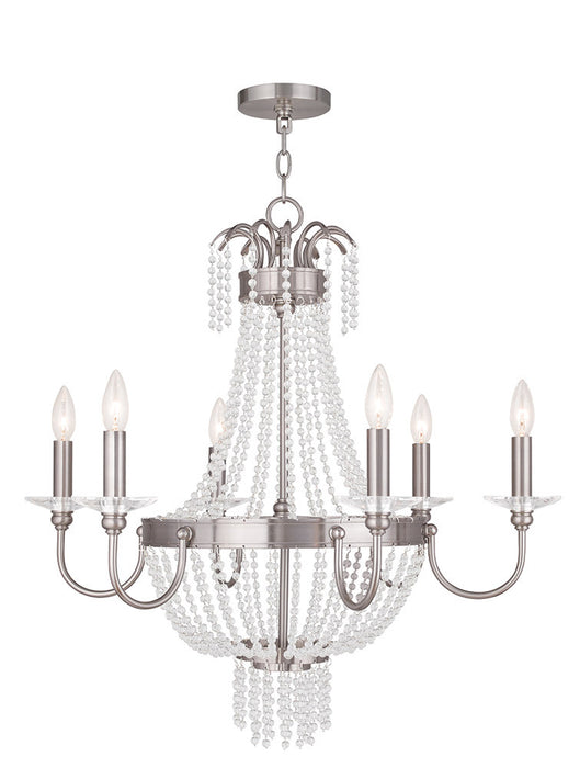 Livex Lighting - 51846-91 - Six Light Chandelier - Valentina - Brushed Nickel