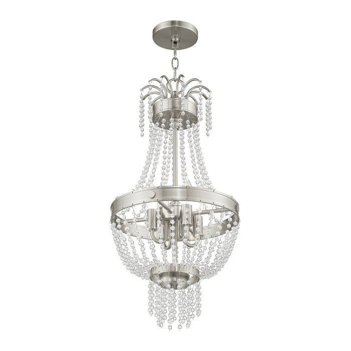 Four Light Pendant from the Valentina collection in Brushed Nickel finish