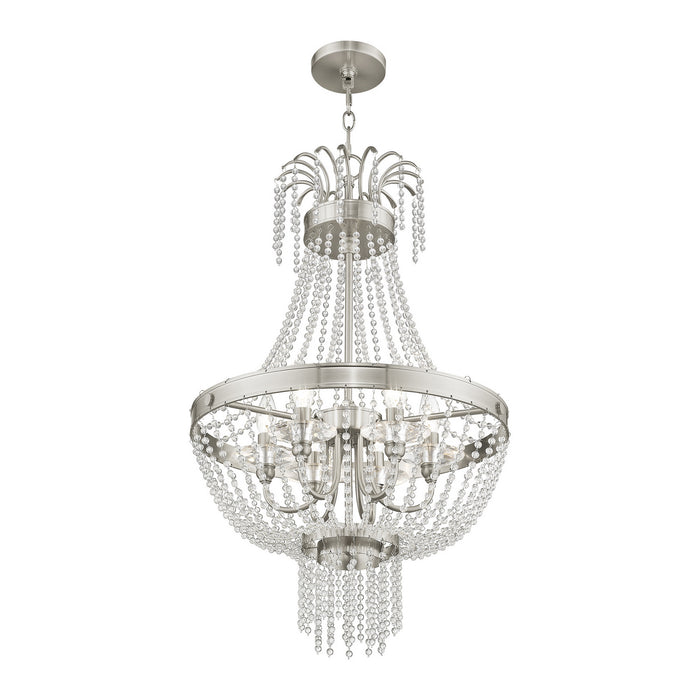 Six Light Pendant from the Valentina collection in Brushed Nickel finish