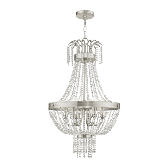 Livex Lighting - 51856-91 - Six Light Pendant - Valentina - Brushed Nickel