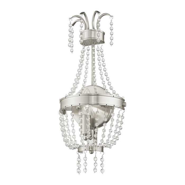 One Light Wall Sconce from the Valentina collection in Brushed Nickel finish