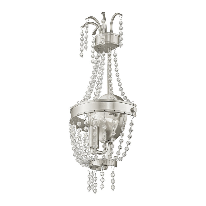 One Light Wall Sconce from the Valentina collection in Brushed Nickel finish