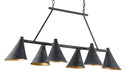 Currey and Company - 9841 - Six Light Chandelier - Culpepper - French Black/Contemporary Gold Leaf