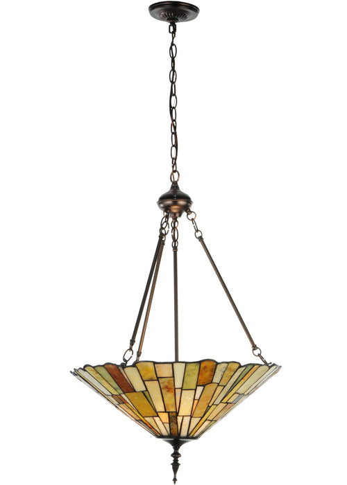 Meyda Tiffany - 121146 - Three Light Inverted Pendant - Delta - Mahogany Bronze