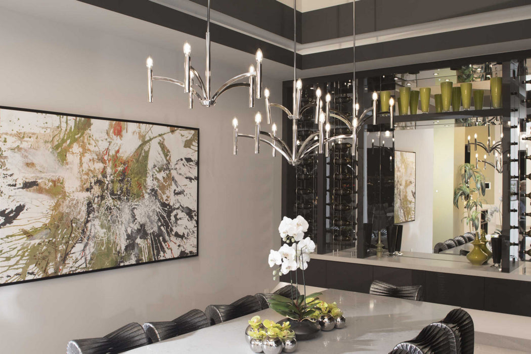 Five Light Chandelier from the Draper collection in Polished Nickel finish