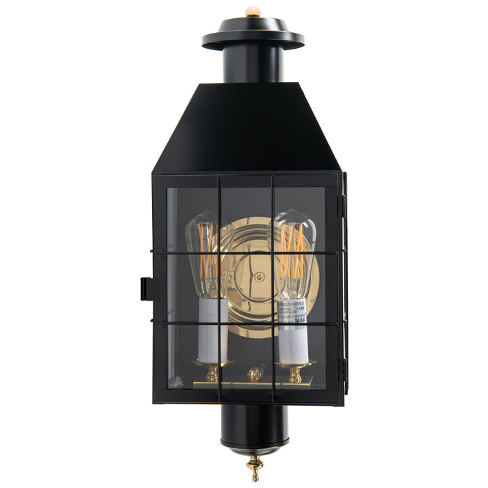 Two Light Wall Mount from the American Heritage Wall collection in Black finish