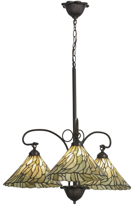 Meyda Tiffany - 153966 - Three Light Chandelier - Willow - Mahogany Bronze