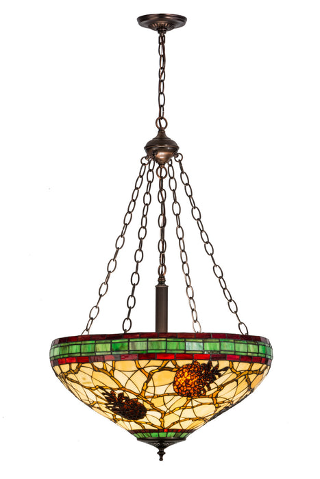 Meyda Tiffany - 157147 - Four Light Pendant - Pinecone - Mahogany Bronze