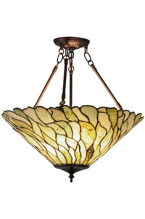 Meyda Tiffany - 158688 - Three Light Inverted Pendant - Willow - Mahogany Bronze