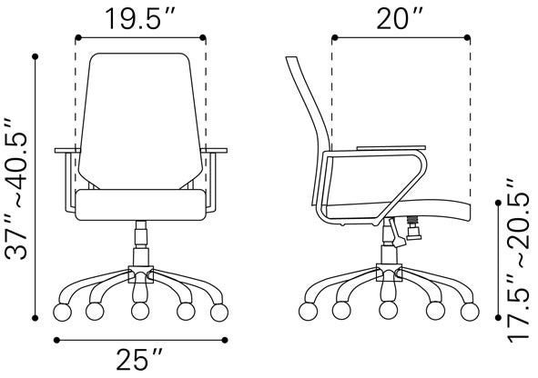 Office Chair from the Enterprise collection in White finish