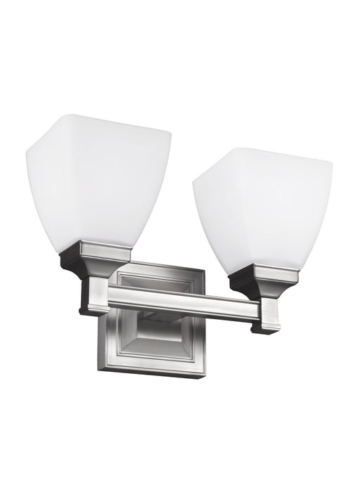 Two Light Vanity from the Putnam collection in Satin Nickel finish