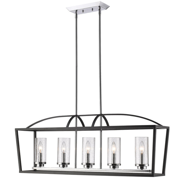 Five Light Linear Pendant from the Mercer collection in Matte Black finish